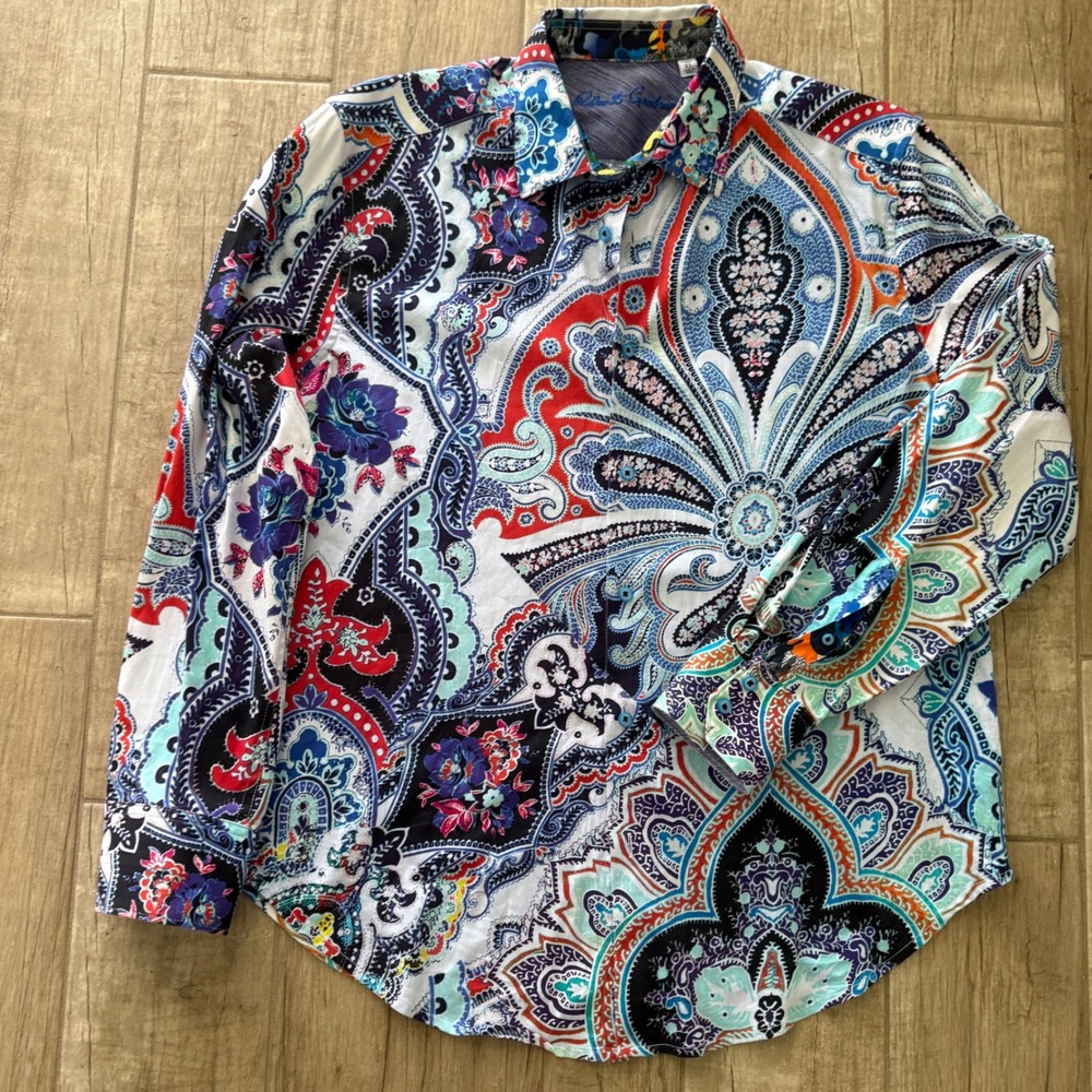 Robert Graham Devils Treasure Mens Classic Fit XL Paisley Floral Button Down